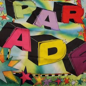 Parade Green Multi Silky Satin Square Scarf Neckerchief Headwrap Purse Accessory